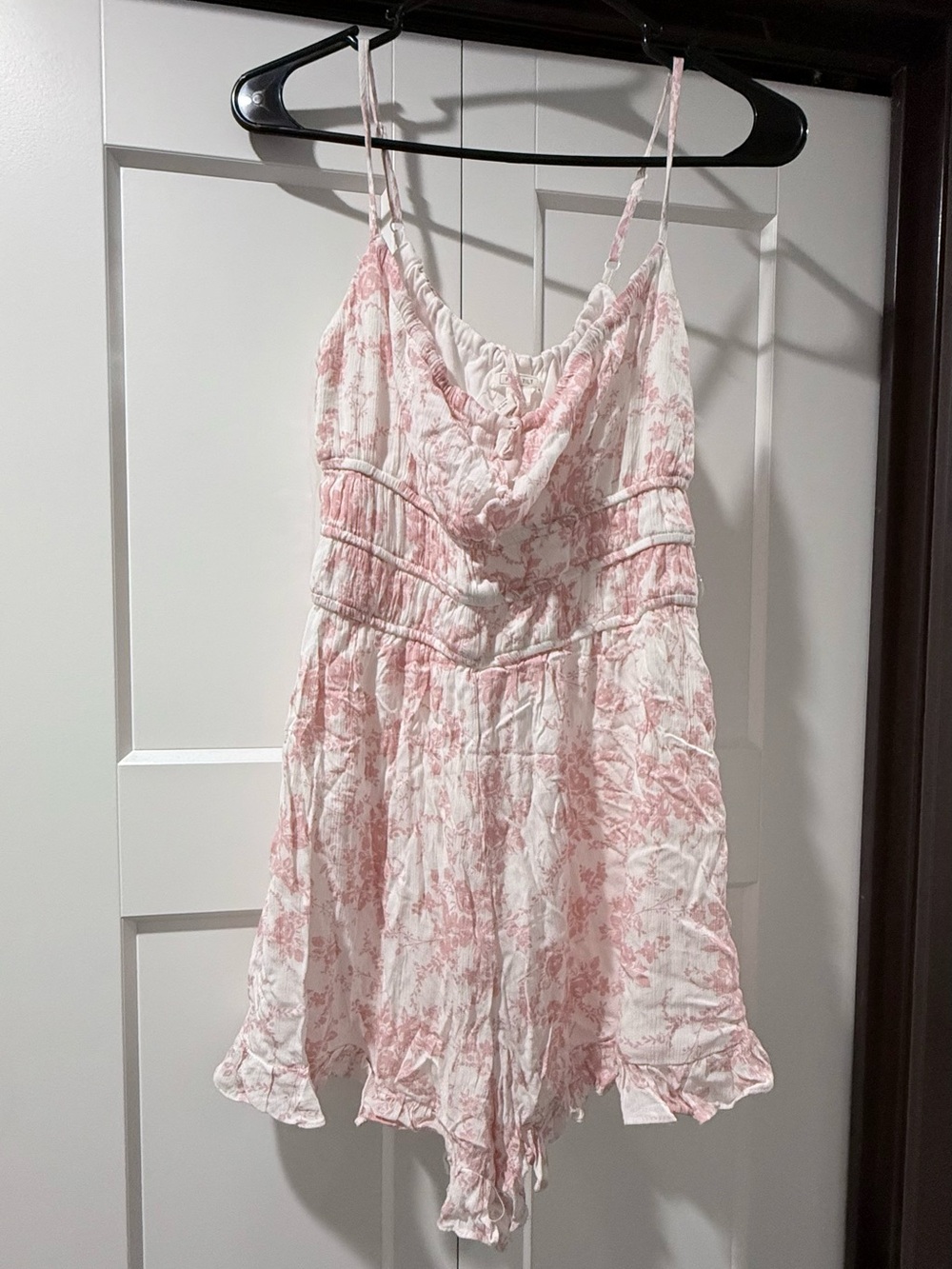 Full Tilt Pink and White Floral Cowl-Neck front tie dress